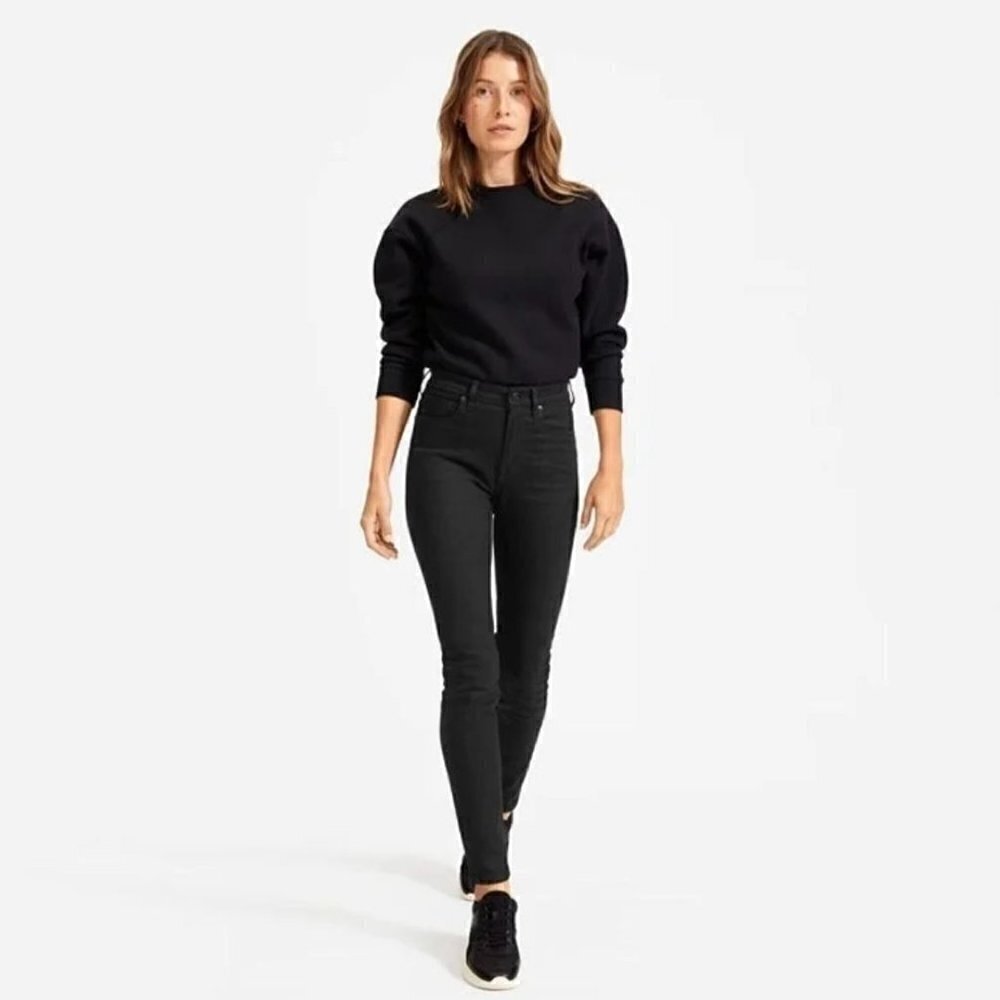 NWT Everlane The High Rise Skinny Jean in Black - Size 30 Ankle